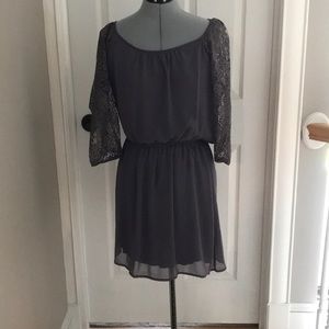 Gray laced dress/ noted little stain in pictures